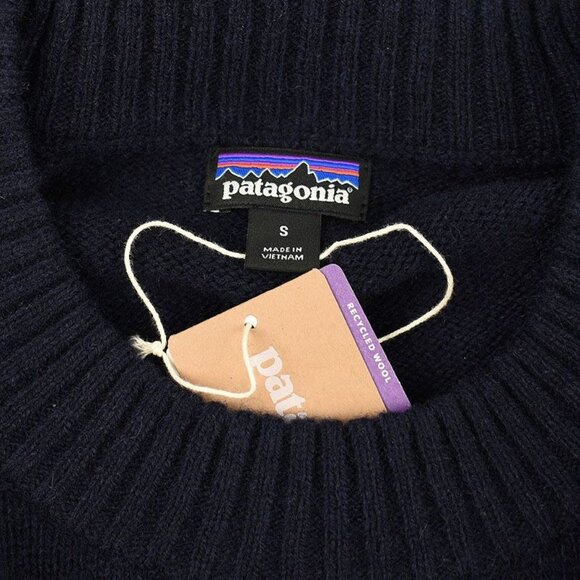Patagonia Womens Navy Blue Nena Recycled Wool Crew Neck Sweater Small - Picture 2 of 2